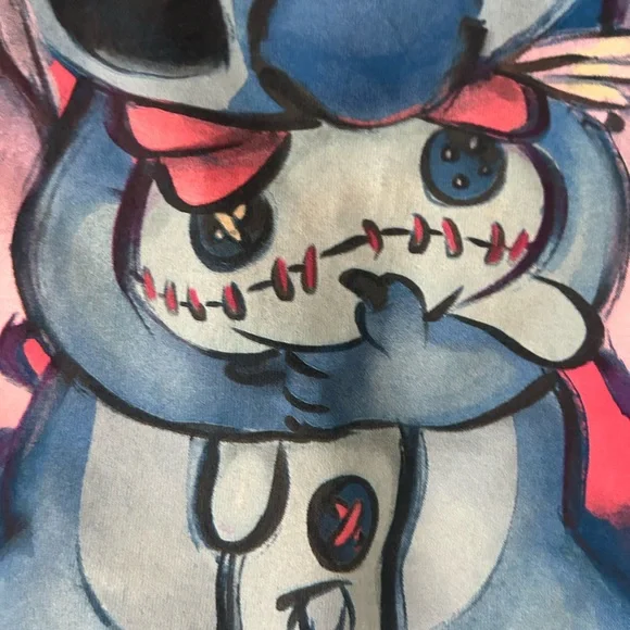 Disney Store Blue Stitch and Scrump T Shirt Women’s Size Large - Picture 3 of 8